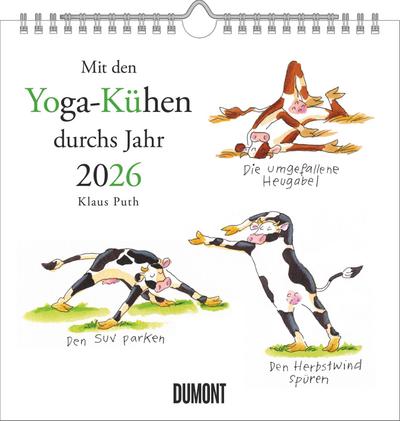 Mit den Yoga-Kühen durchs Jahr 2026 - Wandkalender - Quadratformat 23 x 23 cm