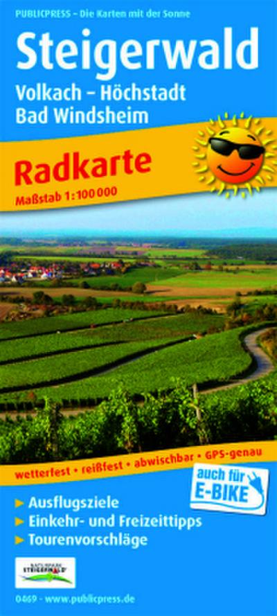 Publicpress Radkarte Steigerwald, Volkach, Höchstadt, Bad Windsheim 1:100.000