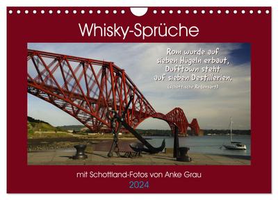Whisky-Sprüche (Wandkalender 2024 DIN A4 quer), CALVENDO Monatskalender