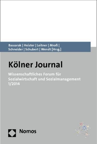 Kölner Journal, Wissenschaftliches Forum für Sozialwirtschaft und Sozialmanagement. Nr.1/2014