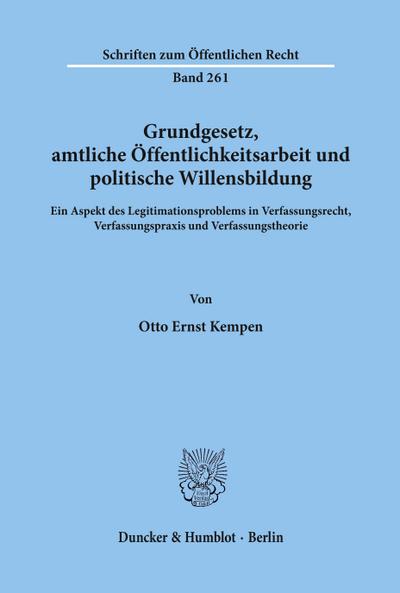 Grundgesetz, amtliche Öffentlichkeitsarbeit und politische Willensbildung.