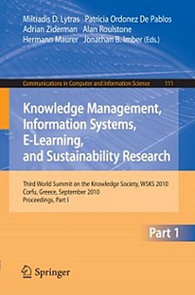 Knowledge Management, Information Systems, E-Learning, and Sustainability Research