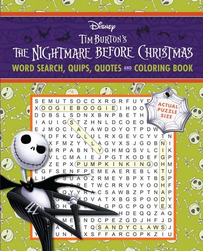 Disney Tim Burton’s the Nightmare Before Christmas Word Search, Quips, Quotes and Coloring Book