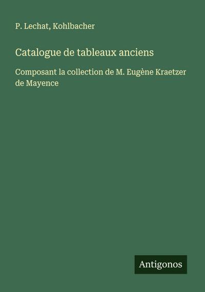 Catalogue de tableaux anciens