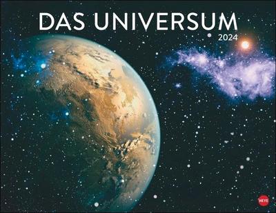 Das Universum Posterkalender 2024. Fotokalender mit Spiralgalaxien und Nachbarplaneten. Wand-Kalender 2024 Posterformat mit Fotos unter anderem vom Hubble-Weltraumteleskop.
