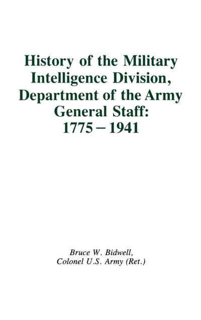 History of the Military Intelligence Division, Department of the Army General Staff