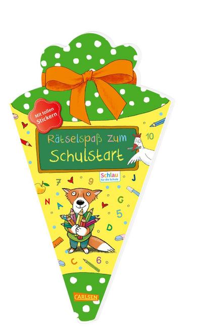 Schlau für die Schule: Rätselspaß zum Schulstart mit Stickern (Schultüte 2023 grün/gelb)