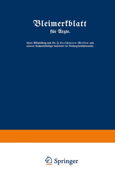 Bleimerkblatt für Ärzte