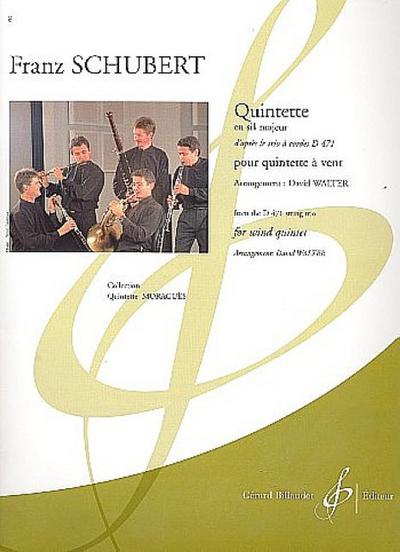 Quintette D471 : pour flute, hautbois,  clarinette, cor en Fa et basson  Partition et parties