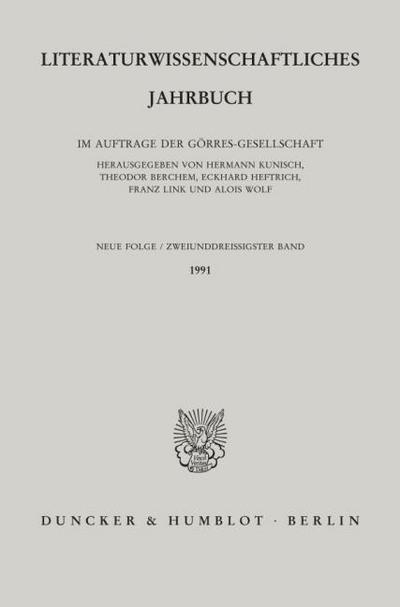 Literaturwissenschaftliches Jahrbuch