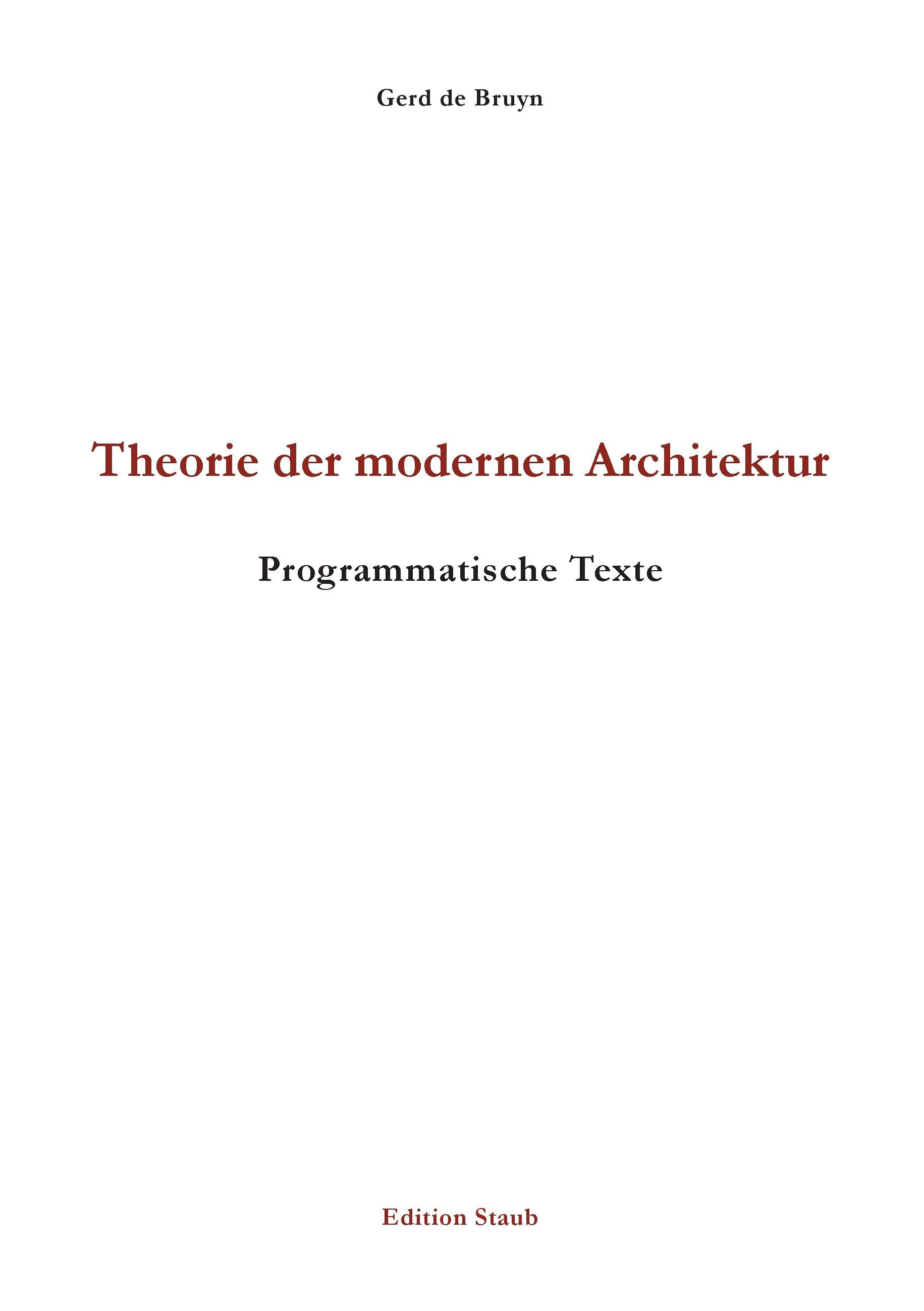 Theorie der modernen Architektur