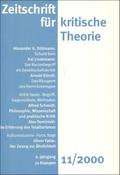 Zeitschrift für kritische Theorie / Zeitschrift für kritische Theorie, Heft 11