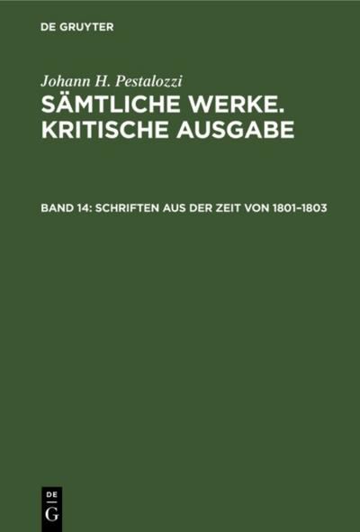Schriften aus der Zeit von 1801–1803