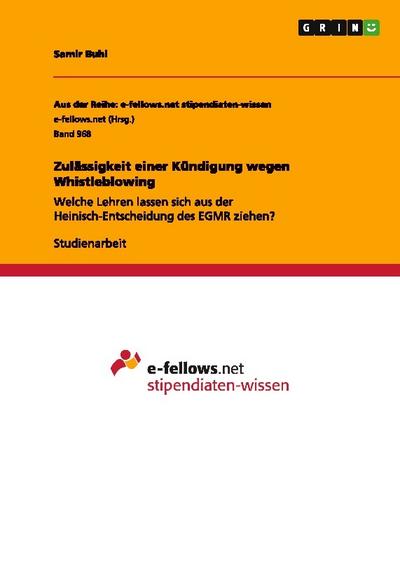 Zulässigkeit einer Kündigung wegen Whistleblowing