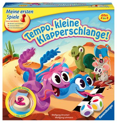 Ravensburger 20950 - Tempo, kleine Klapperschlange! - Wettlauf- und Merkspiel für Kinder ab 4 Jahren - Gesellschaftspiel geeignet für 2-4 Spieler