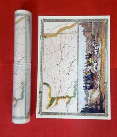 Salford Bridge to Erdington Coach Toll Road 1833 - Old Map Supplied Rolled in a Clear Two Part Screw Presentation Tube - Print Size 45cm x 32cm