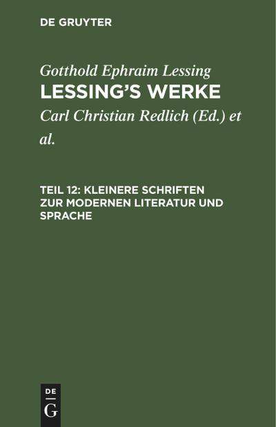 Kleinere Schriften zur modernen Literatur und Sprache