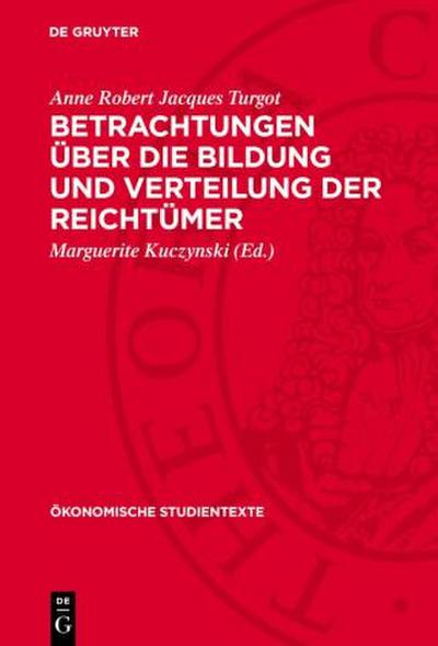 Betrachtungen über die Bildung und Verteilung der Reichtümer