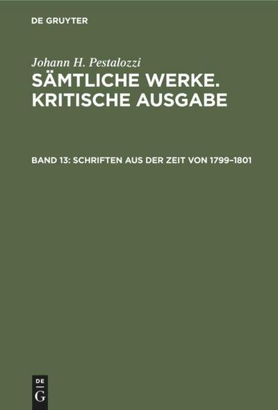 Schriften aus der Zeit von 1799-1801