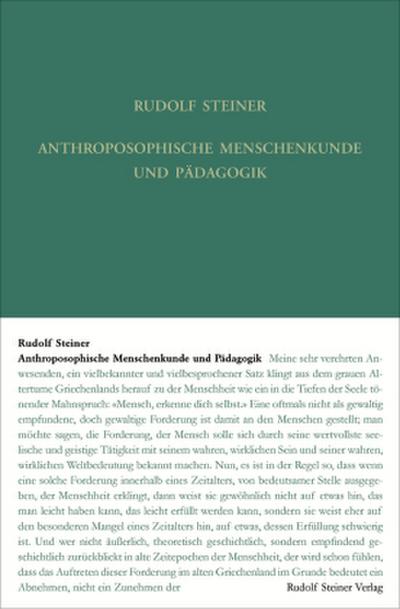 Anthroposophische Menschenkunde und Pädagogik
