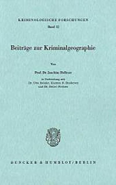 Beiträge zur Kriminalgeographie.