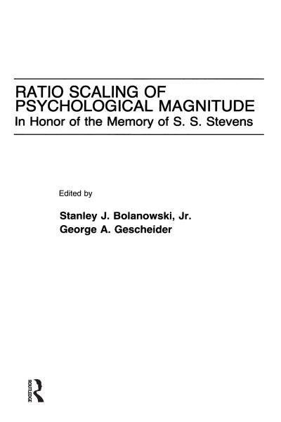 Ratio Scaling of Psychological Magnitude