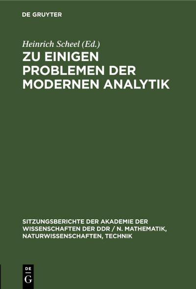 Zu einigen Problemen der modernen Analytik
