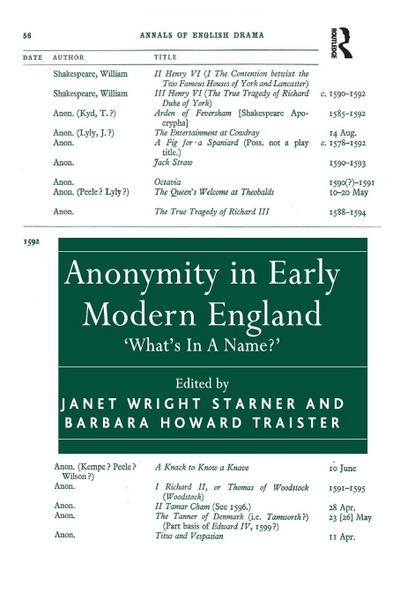 Anonymity in Early Modern England