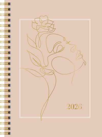 rido/idé 7021407026 | Buchkalender Young Line 2026 "One Line" | A5, Papier