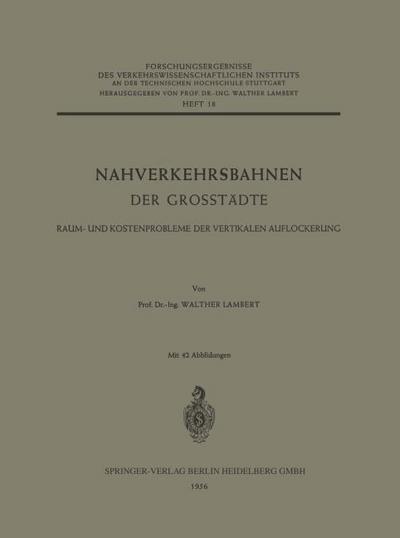Nahverkehrsbahnen der Grosstädte