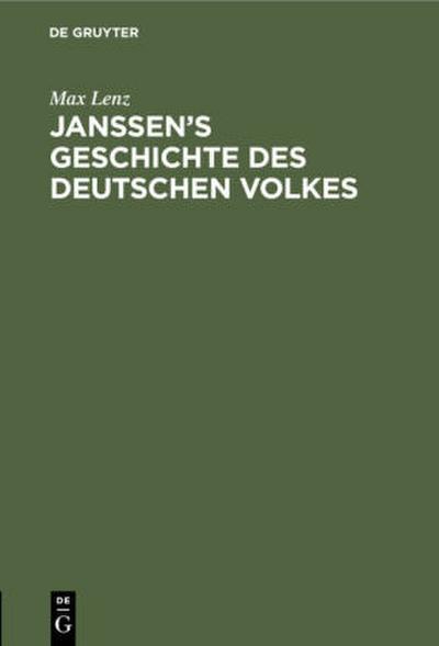 Janssen’s Geschichte des deutschen Volkes