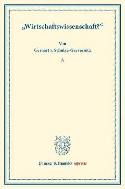 »Wirtschaftswissenschaft?«