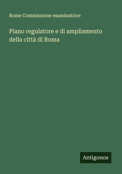 Piano regulatore e di ampliamento della città di Roma