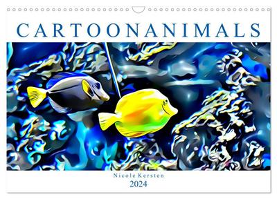Cartoonanimals (Wandkalender 2024 DIN A3 quer), CALVENDO Monatskalender