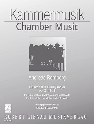 Quintett B-Dur Nr.2 op.21,2für Flöte, Violine, 2 Violen und Violoncello