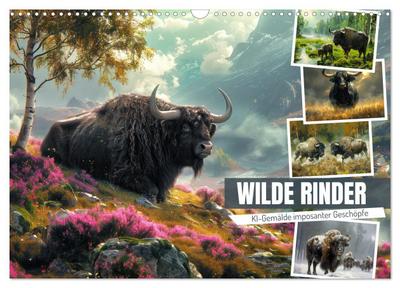 Wilde Rinder (Wandkalender 2026 DIN A3 quer), CALVENDO Monatskalender