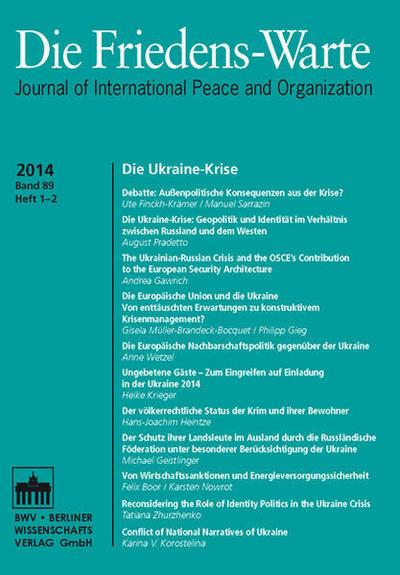 Die Friedens-Warte Heft 1-2/2014, Jg. 89
