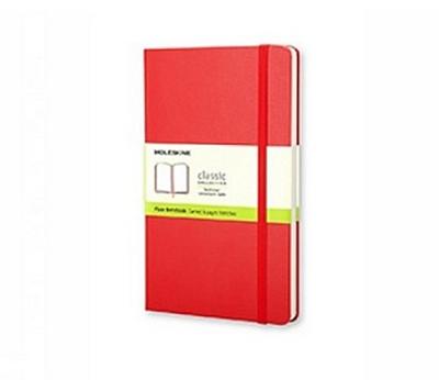 Moleskine classic, Large Size, Plain Notebook, red