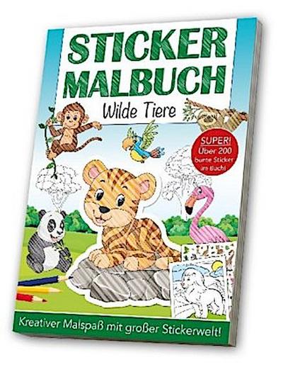Stickermalbuch: Wilde Tiere
