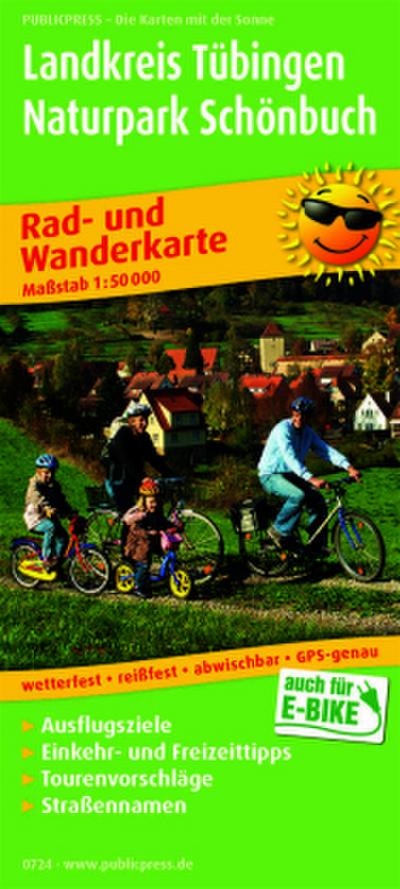 Publicpress Rad- und Wanderkarte Landkreis Tübingen, Naturpark Schönbuch 1:50.000