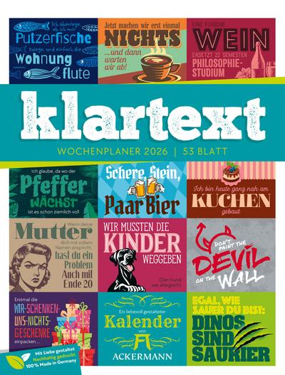Klartext Sprüchekalender Wochenplaner 2026