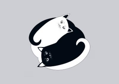 Postkarten Katzen Ying Yang (VE10)