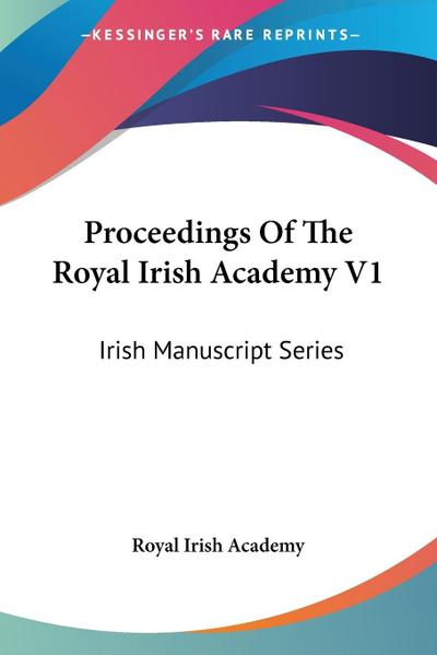 Proceedings Of The Royal Irish Academy V1