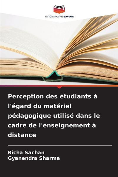 Perception des étudiants à l’égard du matériel pédagogique utilisé dans le cadre de l’enseignement à distance