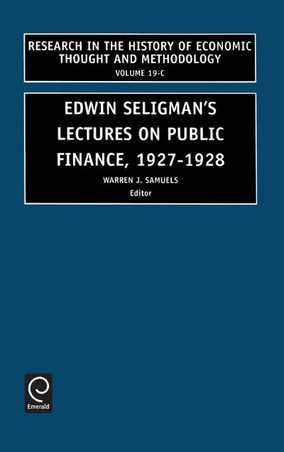 Edwin Seligman’s Lectures on Public Finance, 1927/1928