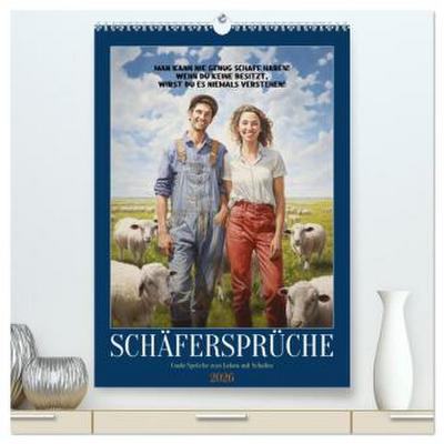 Schäfersprüche (hochwertiger Premium Wandkalender 2026 DIN A2 hoch), Kunstdruck in Hochglanz