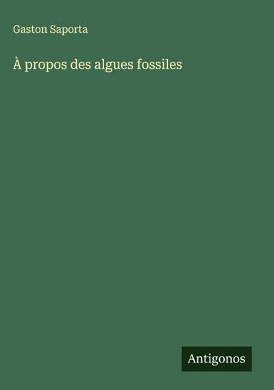 À propos des algues fossiles