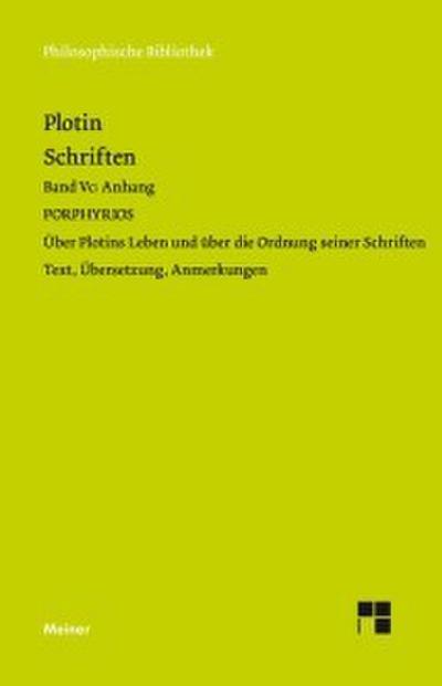 Plotins Schriften. Band Vc