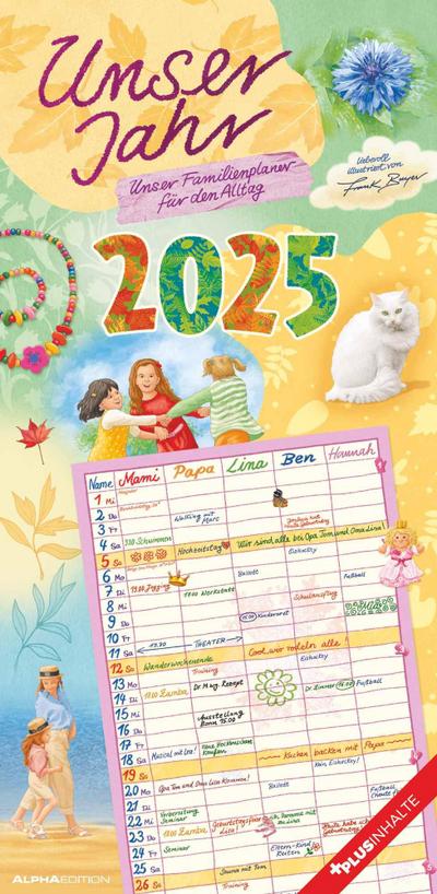 Unser Jahr - Unser Familienplaner für den Alltag 2025 - Familien-Timer - Termin-Planer - Kinder-Kalender - Familien-Kalender - 22x45
