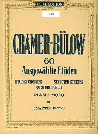 60 ausgewählte Etüden Band 3für Klavier